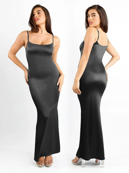 popilush, Dresses, Popilush Builtin Shapewear One Shoulder Split Modal  Maxi Dress