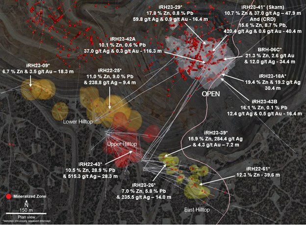 Figure 1 – Polymetallic Mineralization – Surface Plan (CNW Group/i-80 Gold Corp) Figure 1 – Polymetallic Mineralization – Surface Plan (CNW Group/i-80 Gold Corp)
