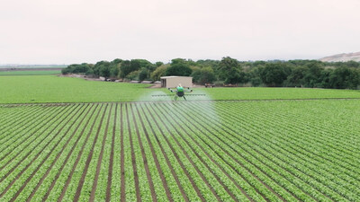 Guardian's SC1 eVTOL spraying crops in California.