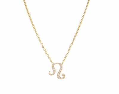 Leo Diamond Necklace by Starlust Jewelry. 14K Yellow Gold and Lab Grown Diamonds. Designer Collection.