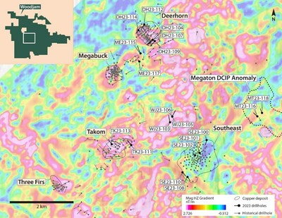 Figure 2 – Drilling Target Area Locations (CNW Group/Vizsla Copper Corp.)