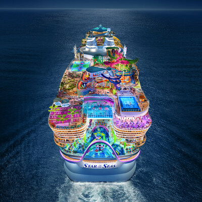 Debuting August 2025 in Port Canaveral (Orlando), Florida, Royal Caribbean International’s Star of the Seas is the next bold combination of every vacation – from the beach retreat to the resort escape and the theme park adventure. Star’s all-encompassing Icon Class lineup has experiences in store for every type of family and adventurer to make memories their way every day, without compromise. (PRNewsfoto/Royal Caribbean International)