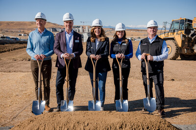 Pictured: Chetter Latcham, Shea Homes President, Dave Lemnah, Lokal Homes Co-Owner, Jackie Millet, Lone Tree Mayor, Robyn Asbury, Lokal Homes President and Tommy Pucciano, Lokal Homes Vice President of Community Development