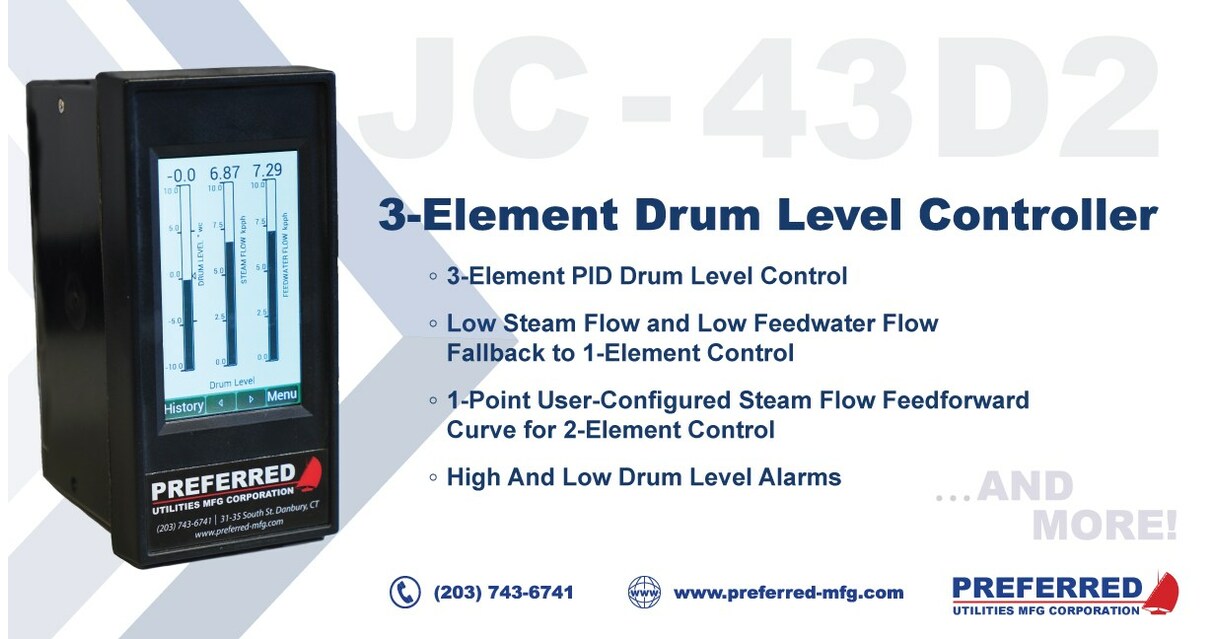 Preferred Utilities Manufacturing Adds 3-Element Drum Controller to Product Line