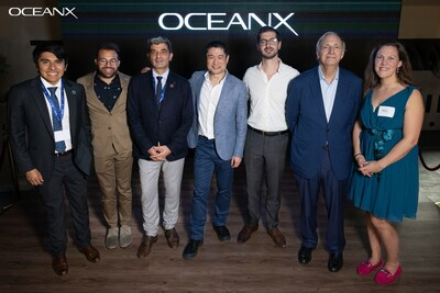 Leaders and representatives from the World Economic Forum’s 1000 Ocean Startups, OceanX and Prince Albert II of Monaco Foundation celebrate commitment to ocean innovation (Photos: Courtesy of OceanX)