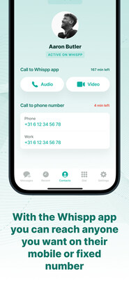 Whispp app - Call Screen