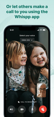Whispp app - Inbound Call Screen