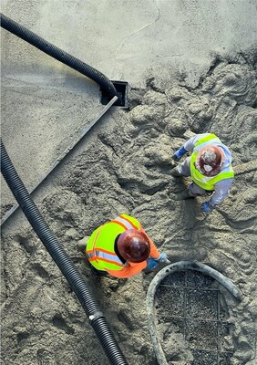 First ever pour of a 20 ton zeolite-based concrete made by C-Crete Technologies