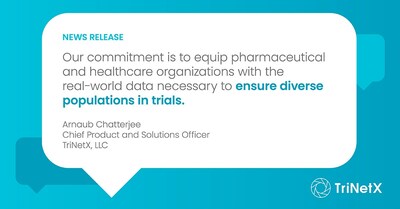 A quote from TriNetX Chief Product and Solutions Officer, Arnaub Chatterjee.