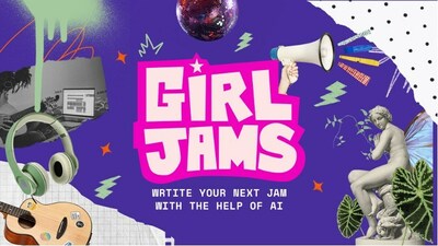 GirlJams is an interactive digital experience that allows girls to learn the basics of AI by writing, creating art for, and producing a hit single