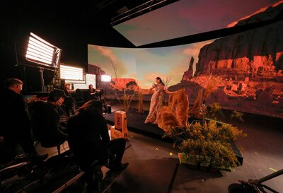 Replicate location shoots indoors, with Virtual Production. Behind the scenes of a video shoot utilizing green production methods in Stage C at Pier59 Studios.