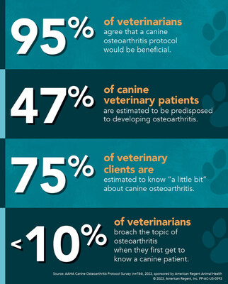 Key findings from a survey conducted by the American Animal Hospital Association and American Regent Animal Health show a clear need for a canine osteoarthritis management protocol for veterinarians.