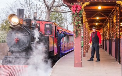 The Christmas sing-a-long steam train ride transports guests on a scenic, caroling-filled ride through the Ozark Mountains before making a quick pit-stop at “Grandma and Grandpa’s house.