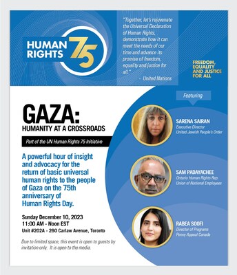 Gaza: Humanity at a Crossroads (CNW Group/Touchpoint Communications)