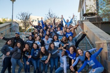 Students on campus as California State University San Marcos