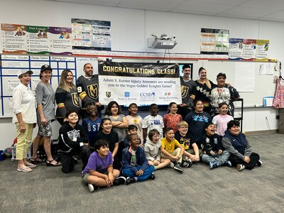 CCSD Classroom Surprise Reveal - Adam Kutner, Abogados especializados en lesiones regalaron entradas a 75 profesores y alumnos.