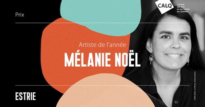 L'crivaine Mlanie Nol reoit le Prix du CALQ - Artiste de l'anne en Estrie. Photo : La Tribune (Groupe CNW/Conseil des arts et des lettres du Qubec)