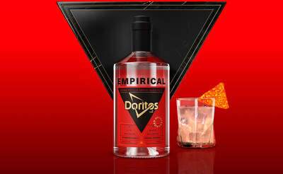 Doritos unveils a collaboration with global flavor innovator Empirical: Empirical x Doritos® Nacho Cheese Spirit. This limited-release offers a multi-sensorial, delicious beverage experience that smells and tastes just like the real thing – bringing the iconic flavor of Doritos Nacho Cheese Chips into the spirits aisle. Photo credit: PepsiCo Design & Innovation