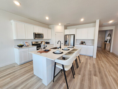Clover Plan Model Kitchen at Live Oak | New Homes in Hanford, CA by Century Communities