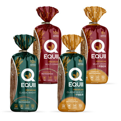 EQUII's range of Premium Complete Protein and Added Fiber breads