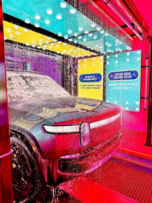 Whistle Express offers a multi-sensory wash experience, with in-tunnel scents and colors.
