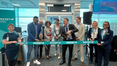 The inaugural flight between Toronto and Bonaire was celebrated today at a special event at Toronto Pearson International Airport alongside notable partners. (CNW Group/WESTJET, an Alberta Partnership)