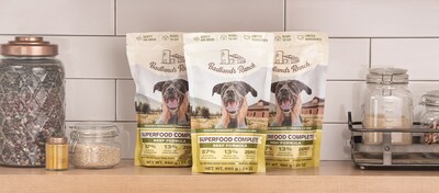 Badlands Ranch Superfood Complete is formulated with responsibly raised beef, nutrient-rich organ meats, omega-rich salmon, gut-friendly vegetables, and specific superfoods selected to support a dog's health, including chia seeds and lion's mane mushrooms.