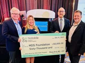 Notable Labs Donates $60,000 to MDS Foundation to Accelerate Progress for Patients with Myelodysplastic Syndromes