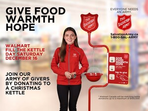 Canadians Can Double Their Impact as The Salvation Army Partners with Walmart Canada to Bring Hope this Christmas Season