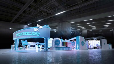 The rendering above provides a preview of SK’s booth at CES 2024. SK will create the “SK Wonderland,” an amusement park intended to show the positive results of embracing technologies that reduce carbon emissions.