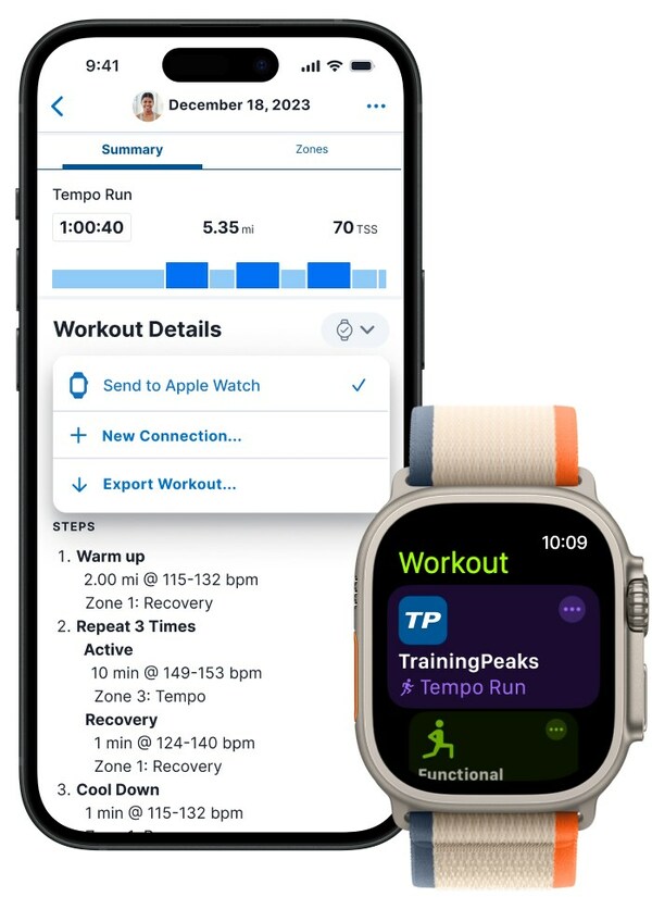 TrainingPeaks has partnered with Apple Watch to launch an integration that allows users to send structured bike and run workouts from TrainingPeaks directly to the Apple Watch Workout app.