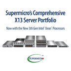 Supermicro biedt rack scale-oplossingen met nieuwe 5e generatie Intel® Xeon®-processors, geoptimaliseerd voor AI, cloudserviceproviders, opslag en edge computing