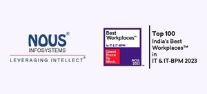 Nous Infosystems Recognized Among Top 100 India's Best Workplaces™ in IT &amp; IT-BPM 2023