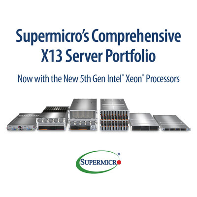 Portfólio abrangente de servidores X13 da Supermicro