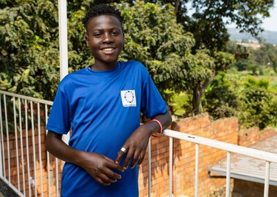 Jean, 19, lives with type 1 diabetes in Rwanda. He was recently screened for diabetic retinopathy, a condition that can lead to blindness, on Orbis’s revolutionary AI technology. Photo: Serrah Galos