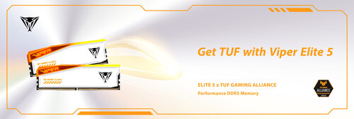 A first look at the Viper Elite 5 TUF Gaming Alliance RGB DDR5.