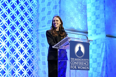BOSTON, MASSACHUSETTS - DECEMBER 14: The Rt. Hon. Dame Jacinda Ardern, former Prime Minister, New Zealand speaks on stage during 2023 Massachusetts Conference For Women at Boston Convention and Exhibition Center on December 14, 2023 in Boston, Massachusetts. (Photo by Marla Aufmuth/Getty Images for Massachusetts Conference For Women)
