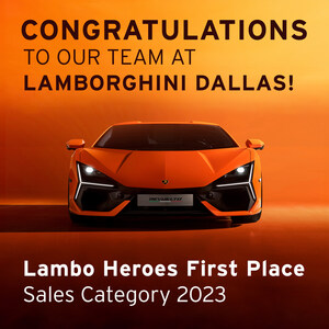 Lamborghini Dallas was honored to receive the First Prize in the Sales Category of the Lambo Heroes Dealer Excellence Awards two consecutive years, 2022 and 2023
