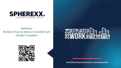 Spherexx receives prestigious Best Places to Work in Multifamily from Multifamily Innovation Awards Summit.