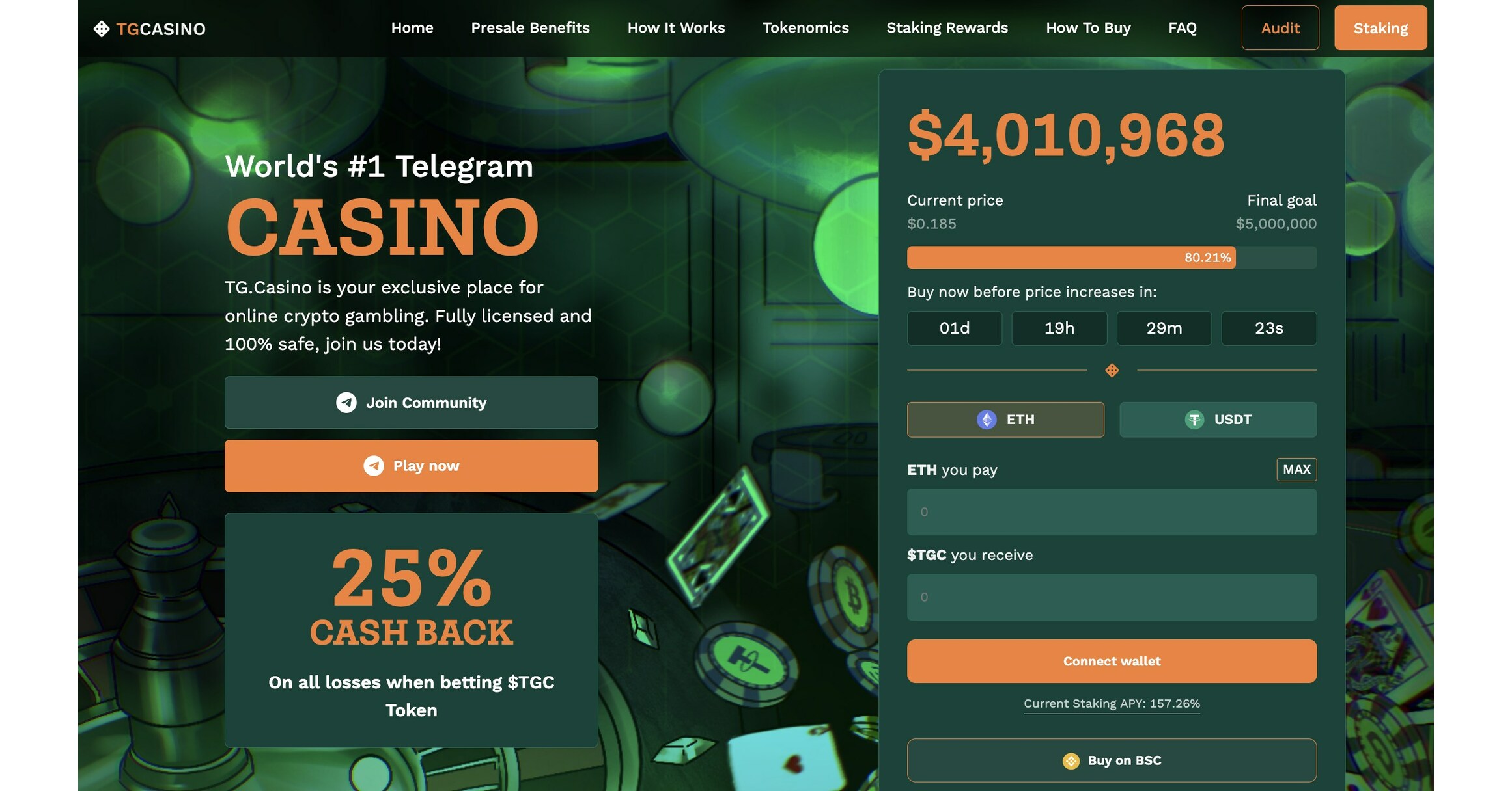 GameFi Token TG.Casino Raises $4m After $45m Wagered As Whale Traders Buy