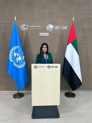 Shreya Ghodawat, Sustainability Advocate and SHE Changes Climate India Ambassador, talks about gender-responsive and socially equitable green energy transition at COP28's High-Level Multi-Stakeholder Dialogue in Dubai