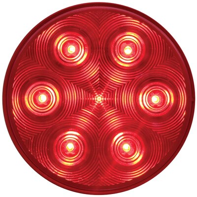 The STL13 Series 4-inch round LED stop, turn, tail light features seven diodes and a polycarbonate lens with an ABS housing, and comes with a PL-3 molded connection.