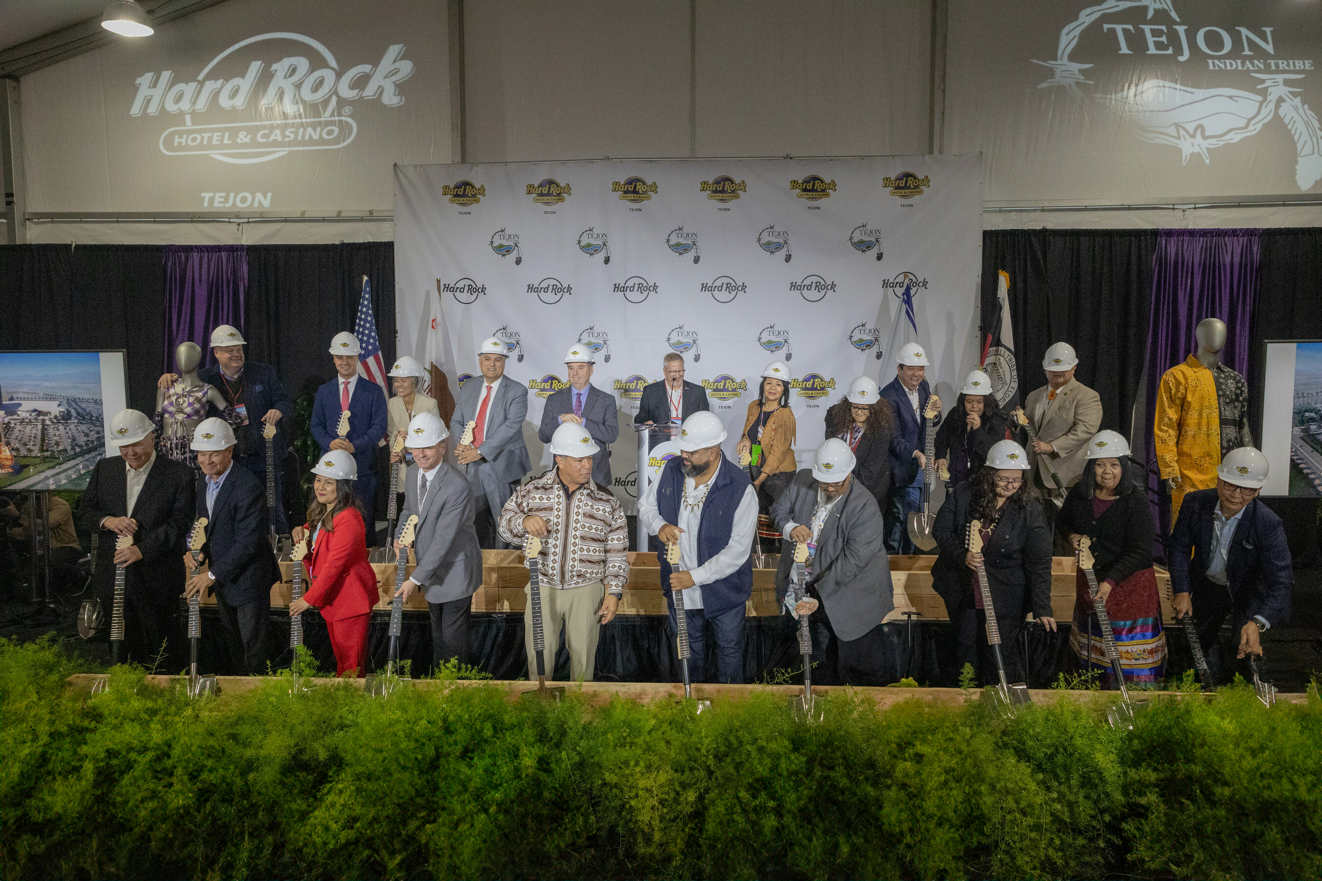The celebration featured a commemorative shovel groundbreaking with Hard Rock representatives, Tejon Indian Tribe leadership and general membership plus statewide and local community leaders.