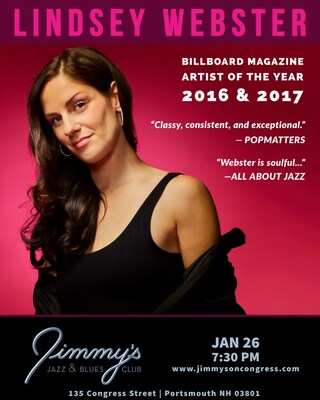 Award-Winning Singer LINDSEY WEBSTER performs at Jimmy's Jazz & Blues Club on Friday January 26 at 7:30 P.M. Tickets available at Ticketmaster.com and www.jimmysoncongress.com.