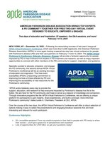 APDA Virtual Parkinson's Conference press release