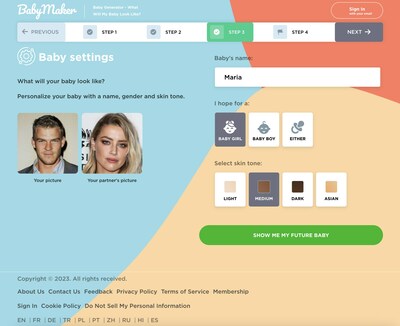 Baby Face Generator - baby settings