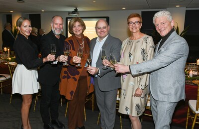 De gauche à droite, Nadia Champagne (nouvelle directrice générale, Fondation de l’ITHQ), Martin Gauthier (PDG, Sid Lee Canada), Liza Frulla (directrice générale, ITHQ), Jacques Farcy (président et chef de la direction, SAQ), Paloma Fernandez (directrice générale sortante, Fondation de l’ITHQ) et Alfredo Napolitano (Président, Aliments O'Sole Mio). 
[Crédit : Pierre Beauchemin] (Groupe CNW/Institut de tourisme et d'hôtellerie du Québec)