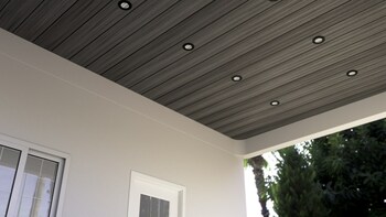 Ceiling finished with Norx composite cladding