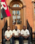 BrownMill Co. Founders - pictured left to right - Taha Shimou, Kwaku Agyemang, and Justis Pitt-Goodson. BrownMill is one of many businesses that accepts the Newark Gift Card. Credit BrownMill Company