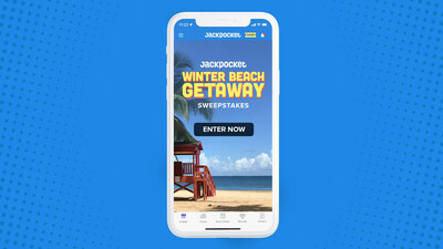 To enter, visit the Giveaways section of the Jackpocket app by tapping the Gold Ticket on the home screen and activating the Winter Beach Getaway.